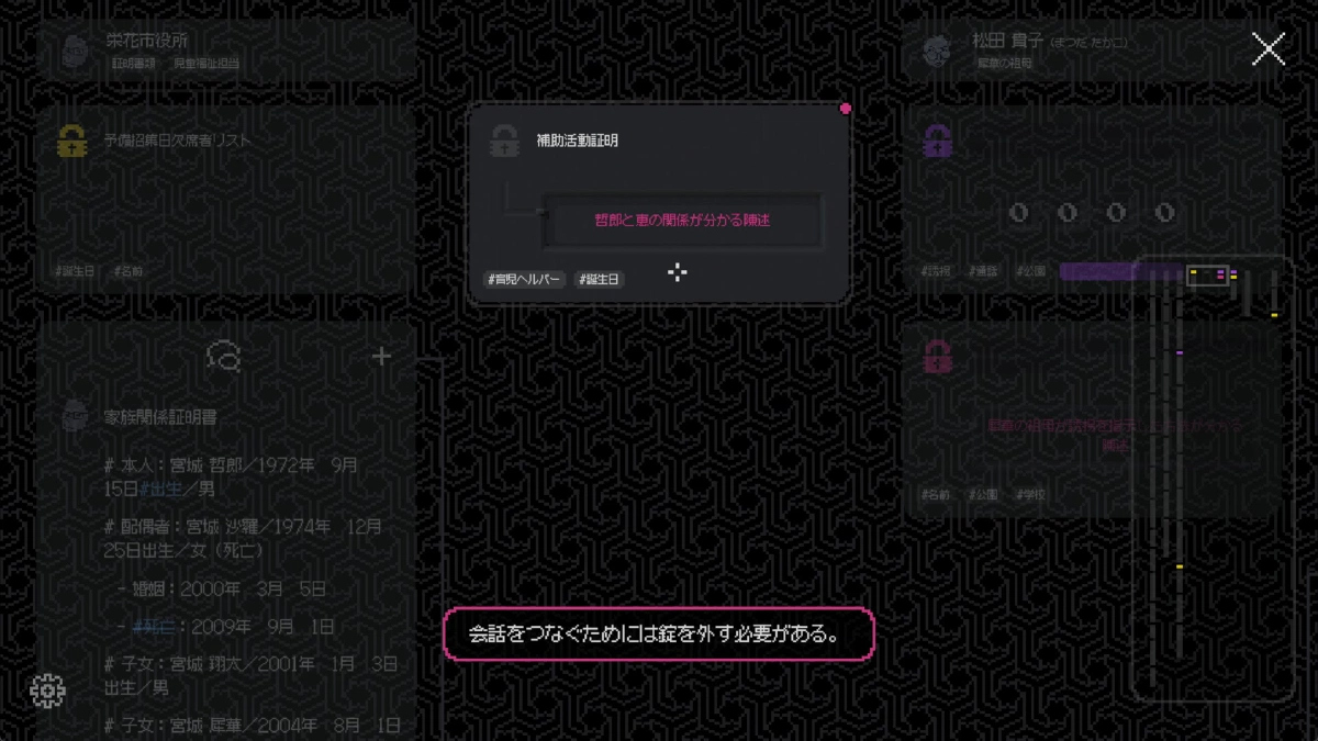 鍵のかかった証拠を調査